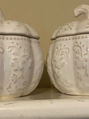 Temptations pumpkin Ceramic Decorative Canisters - Set of 2